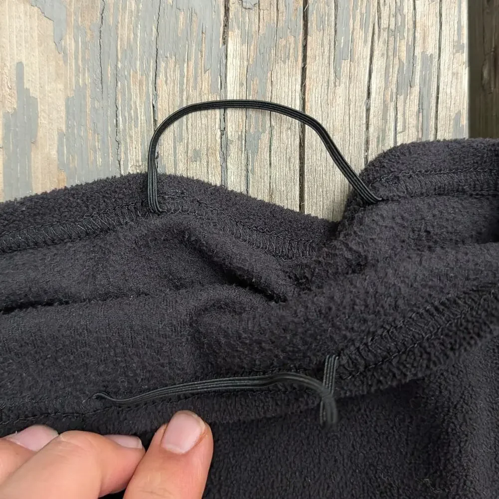 Black Fleece Neck Gaiter Warmer Winter Scarf Drawstring Snow Ski Face Mask